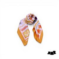 onkar neckerchief sjaaltje satijn pais tropical orange