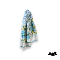 onkar zomer sjaal katoen yellow and blue flowers