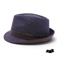 jos van dijck trilby wol donkerblauw bruin