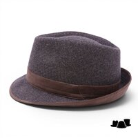 jos van dijck trilby wol chevron bruin