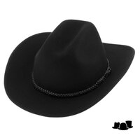fiebig western hoed chuck wolvilt zwart