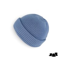 fiebig beanie muts soft merino wol jeans blue