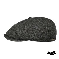 stetson newsboy cap hatteras harris tweed herringbone nutria