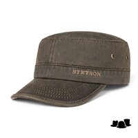 stetson army cap cotton mix brown brass 