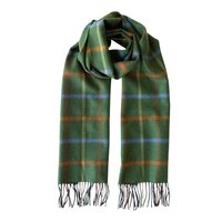 john hanly merino luxury wool scarf green rust orange blue check
