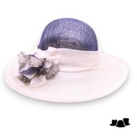 frasconi gelegenheidshoed giulia bloem sinamay navy grijs