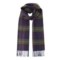 john hanly irish wool scarf long purple green plaid