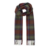john hanly irish wool scarf long blue green burnt orange plaid