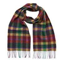 john hanly irish wool scarf long mustard green rust check
