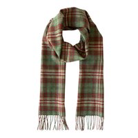 john hanly irish wool scarf long mixed greens red check