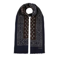 stetson scarf wool polka dots blue brown