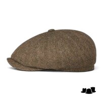 stetson newsboy cap hatteras herringbone olive beige