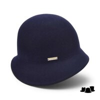seeberger cloche woolfelt marine blue