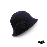seeberger cloche wool knitted flower black