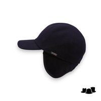 wigens baseball classic cap met oorklep wol black
