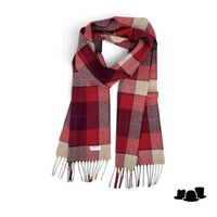 mcnutt of donegal irish wool scarf wildberry plaid
