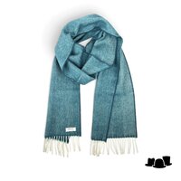 mcnutt of donegal irish wool scarf visgraat kingfisher