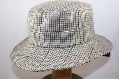 Portaluri Bucket brede rand ruit Taupe