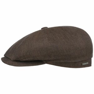 stetson newsboy cap hatteras classic linnen bruin
